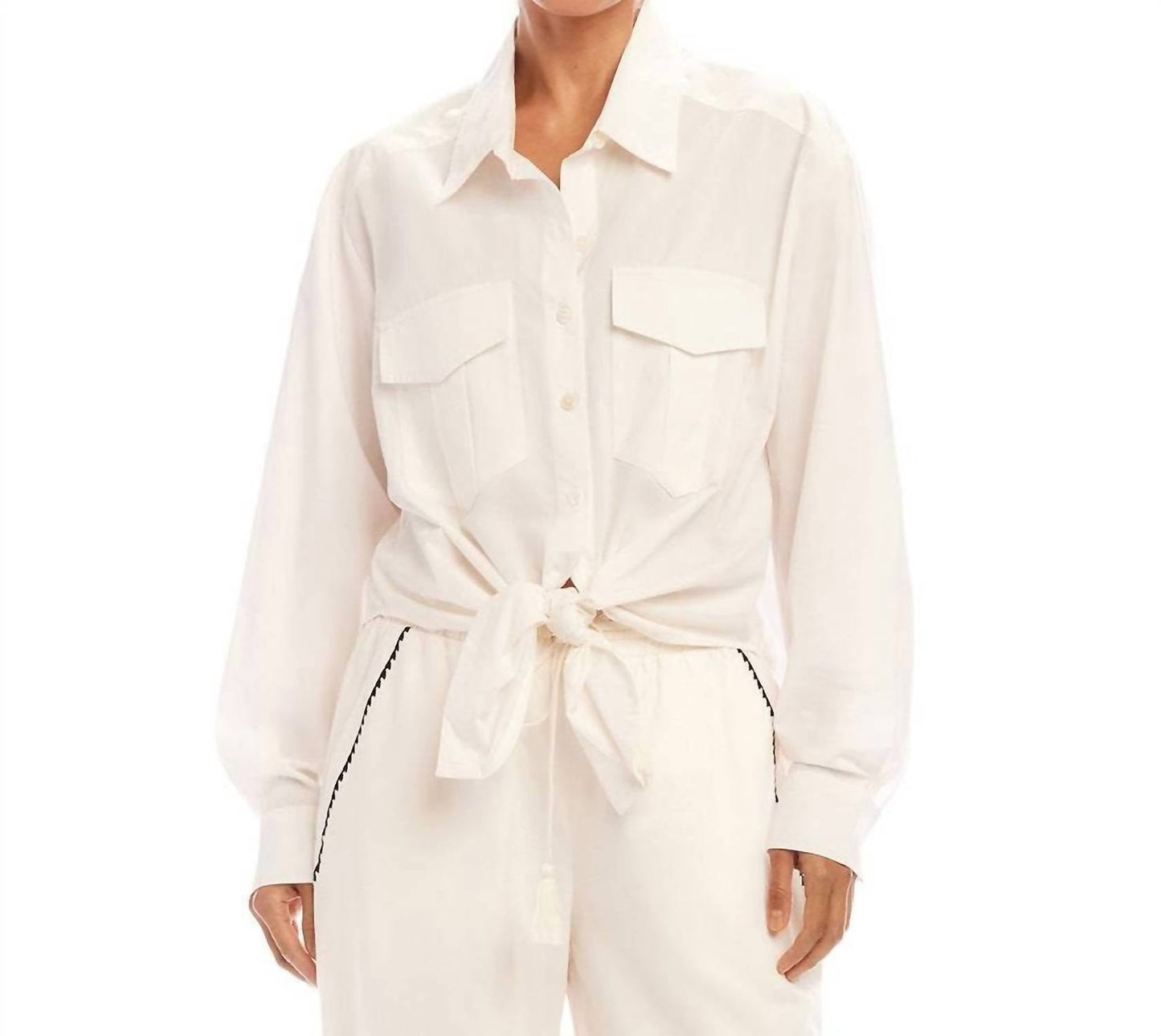 Karen Kane - Long Sleeve Tie-Front Top