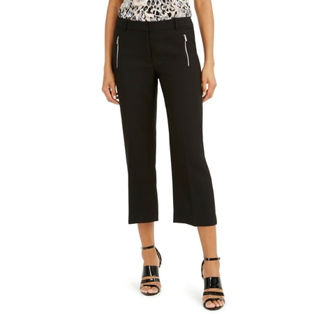 Calvin Klein Women s Zipper-Pocket Cropped Twill Pants Black Size 14
