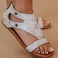 Bedstu - Women's Soto Leather T-strap Flat Sandals