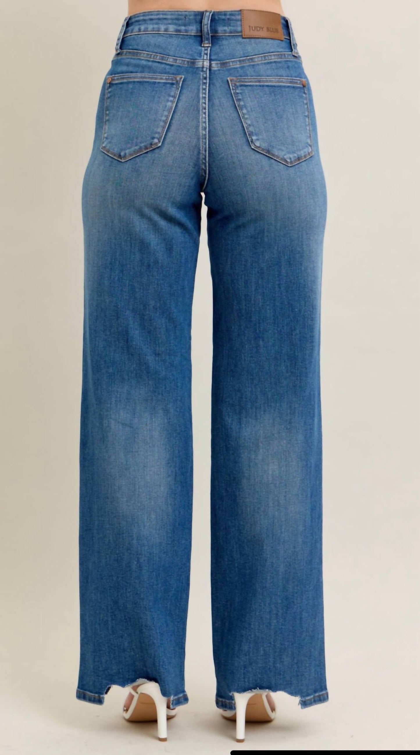 Judy Blue - All Chewed Up Wide Leg Jean