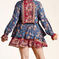 Umgee - Floral Border Print Layered Mini Dress