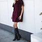Amaryllis - velvet casual shirt dress