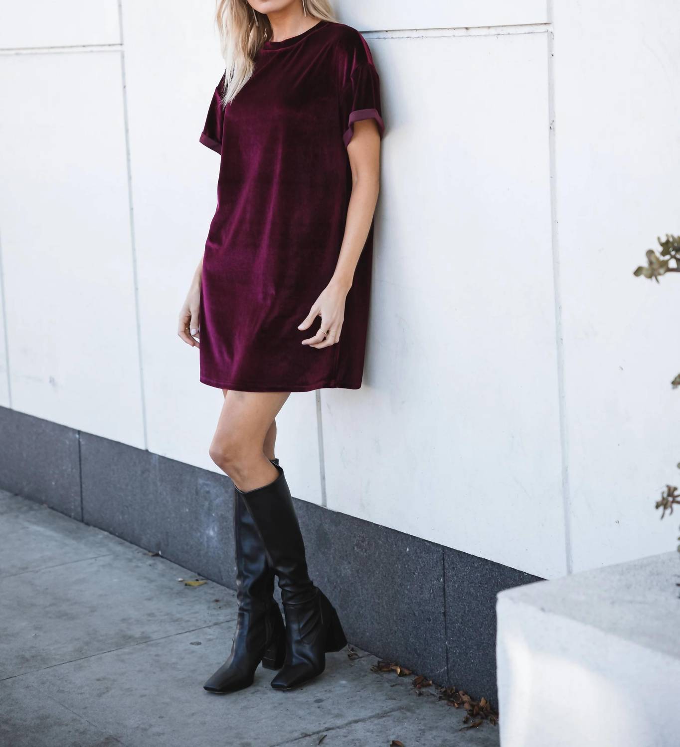 Amaryllis - velvet casual shirt dress