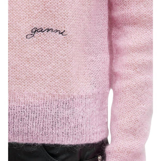 Ganni - SUÉTER DE GOLA ALTA MOHAIR
