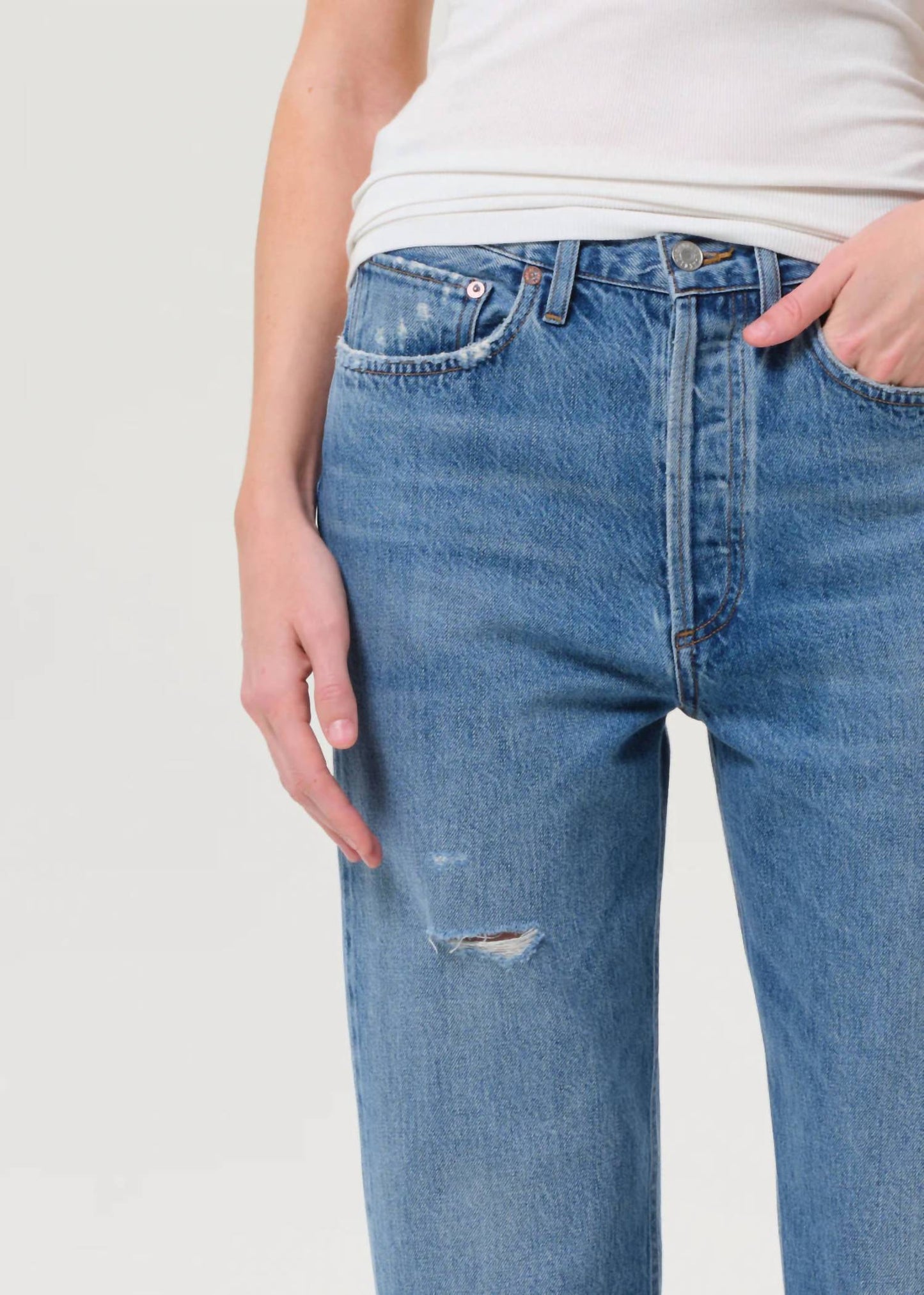 Agolde - 90's Crop Mid Rise Straight Jeans