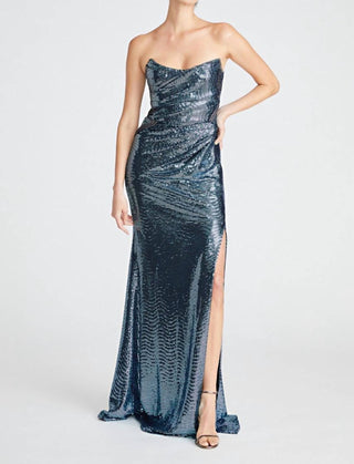 Theia - Women's Sky Draped Strapless Gown