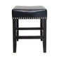 Soltique Backless Dining Counter Stool With Nailhead Trim (Set of 2)