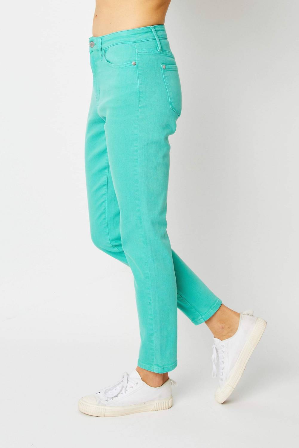 Judy Blue - High Waist Garment Dyed Slim Denim Jeans