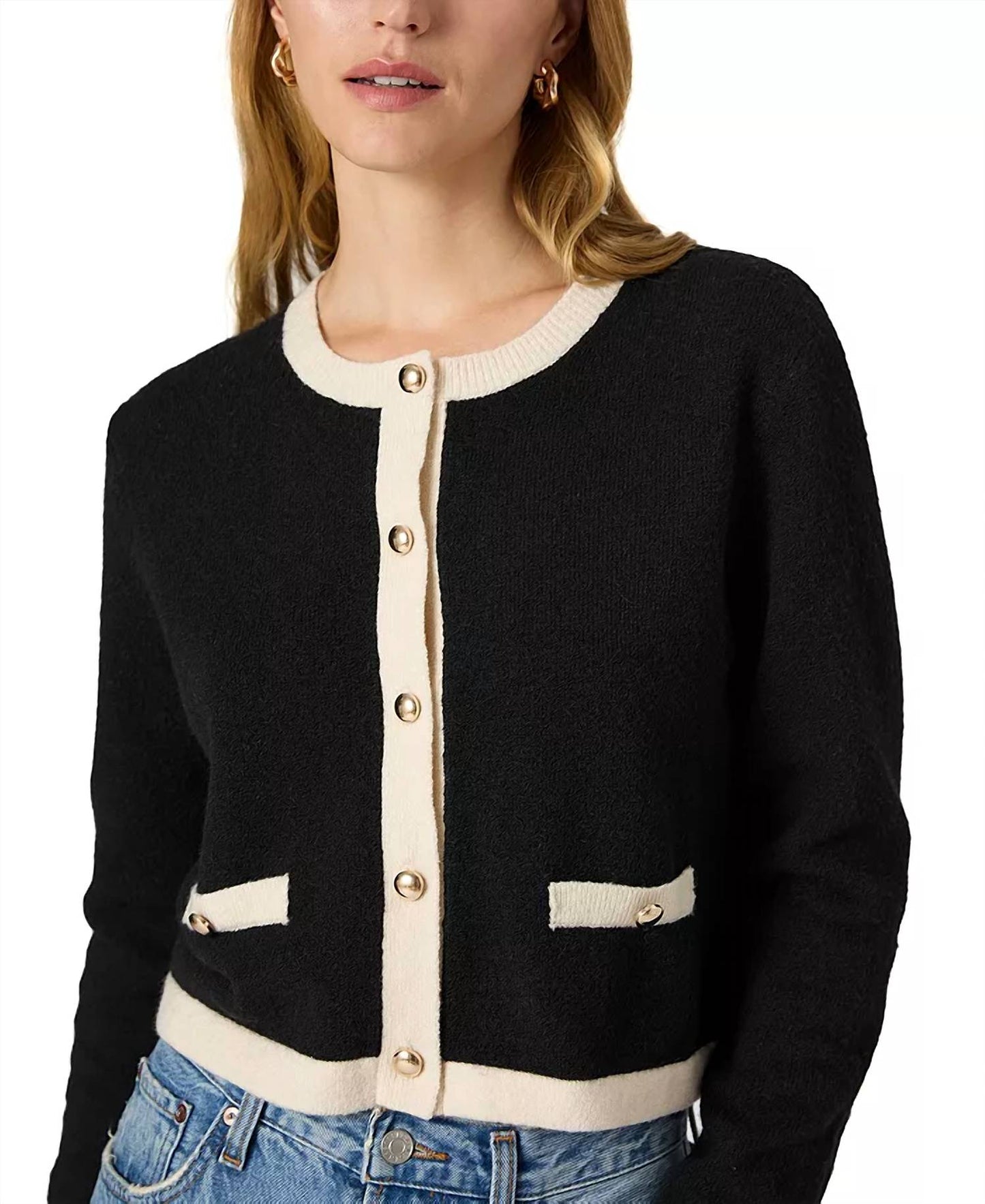 French Connection - Vhari Contrast Trim Cardigan