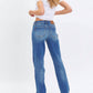 Judy Blue - Mid Rise Release Hem Dad Denim Jeans
