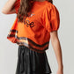 Peach Love - Witches Please Top: Sequins Embroidered Halloween Top