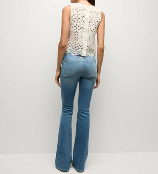 Veronica Beard - Beverly Patch - Calça Skinny com Bolso - Calça Jeans Flare