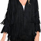 Ali Miles - Faux Suede Fringe Jacket