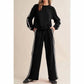 Aapparella - Stripe Sleeve Wide Leg Jogger Set