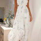Trendsi - Cutout Printed Sleeveless Midi Cami Dress