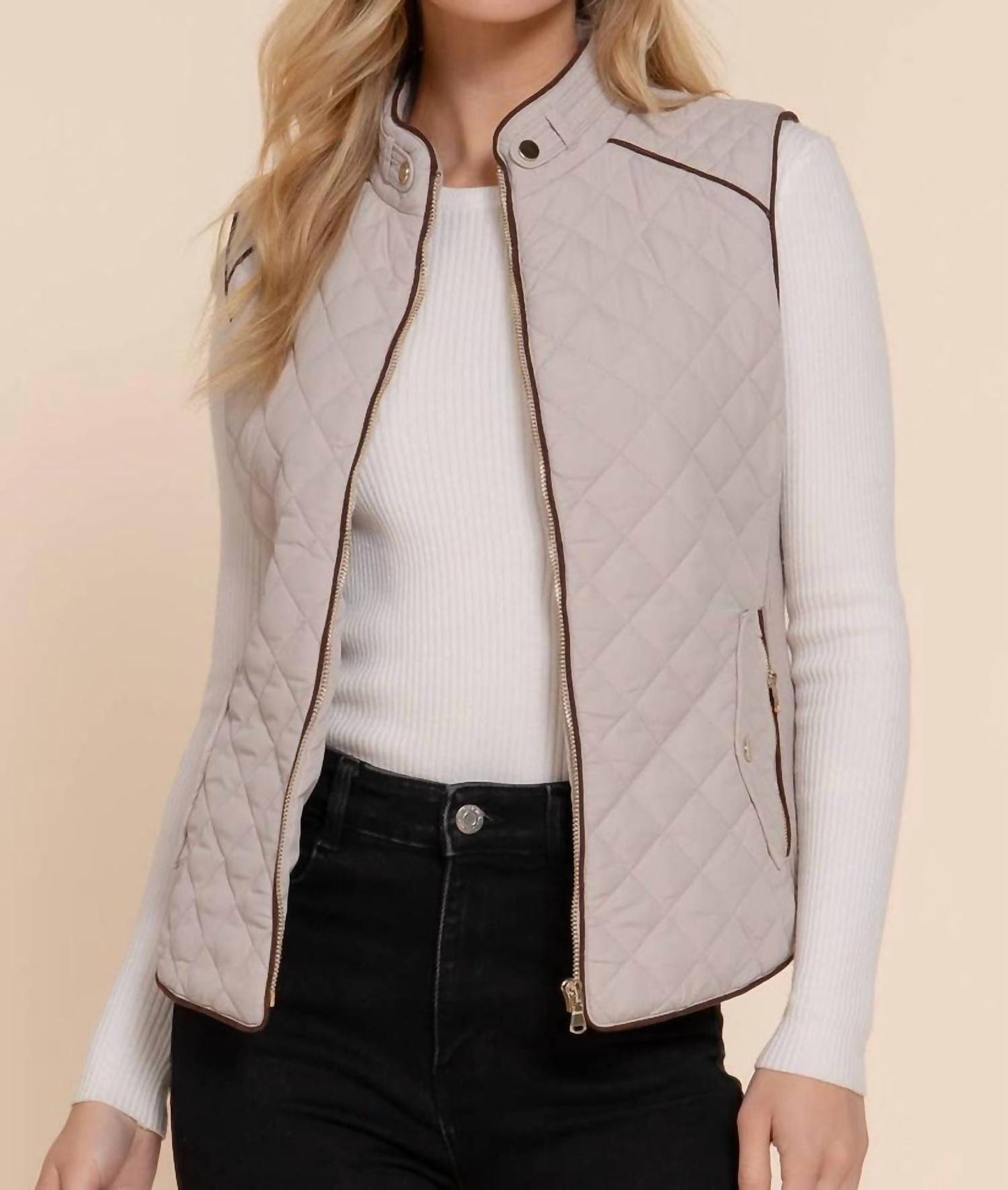 Active Usa - Quilted Zip Up Vest