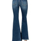 Risen - Side Shadow Seam Detail Slit Flare Jeans