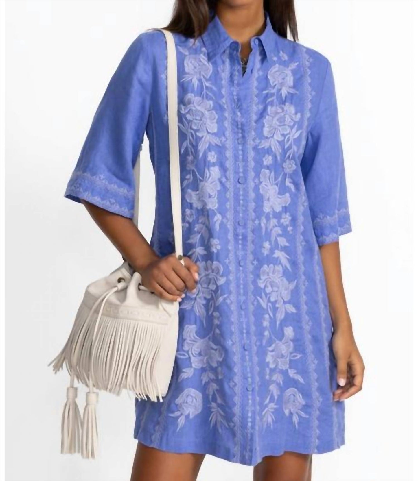 Johnny Was - KIMONO SLEEVE LINEN SHIRT DRESS CAMILLE