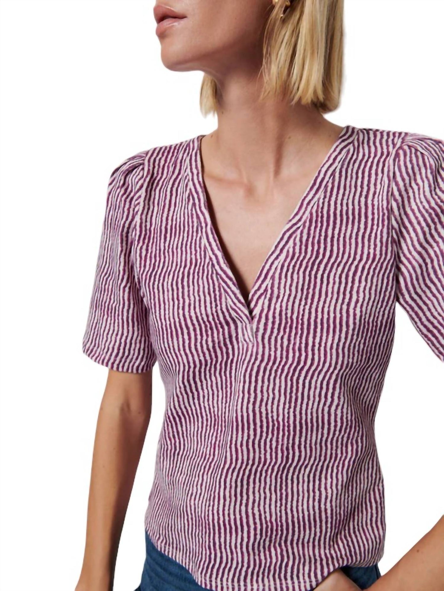 Nation Ltd - Joelene V-Neck Short Sleeve Top