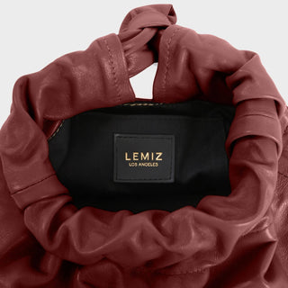 Lemiz - Bolsa de mão feminina Mariposa Twist de couro