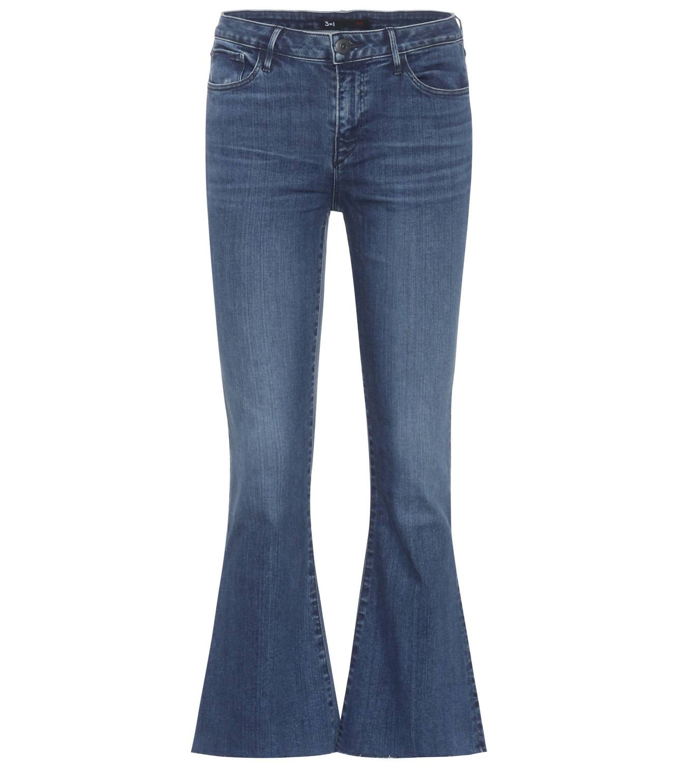 3X1 - Women's W25 Midway Extreme Cropped Jeans Fringed Edges Denim Pants