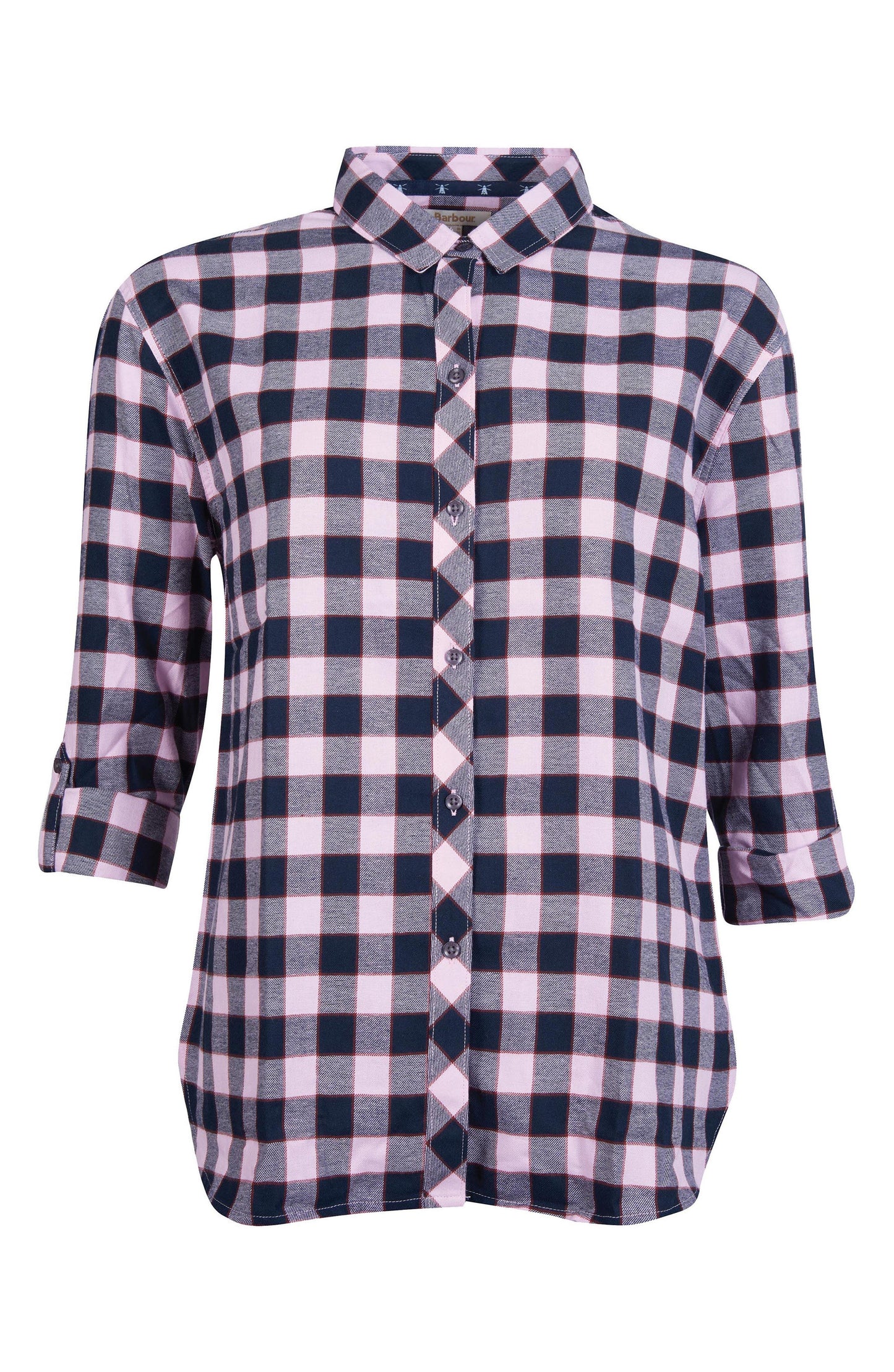 Women's Barbour Cassins Gingham Check Cotton Shirt, Size 12 US - Pink