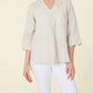 Dolce Cabo - Linen Three Quarter Sleeve Top