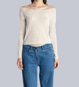 Esthe - Knitted Boat Neck Top