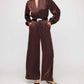 Fifteen Twenty - Skyler V-neck Relaxed Jumpsuit