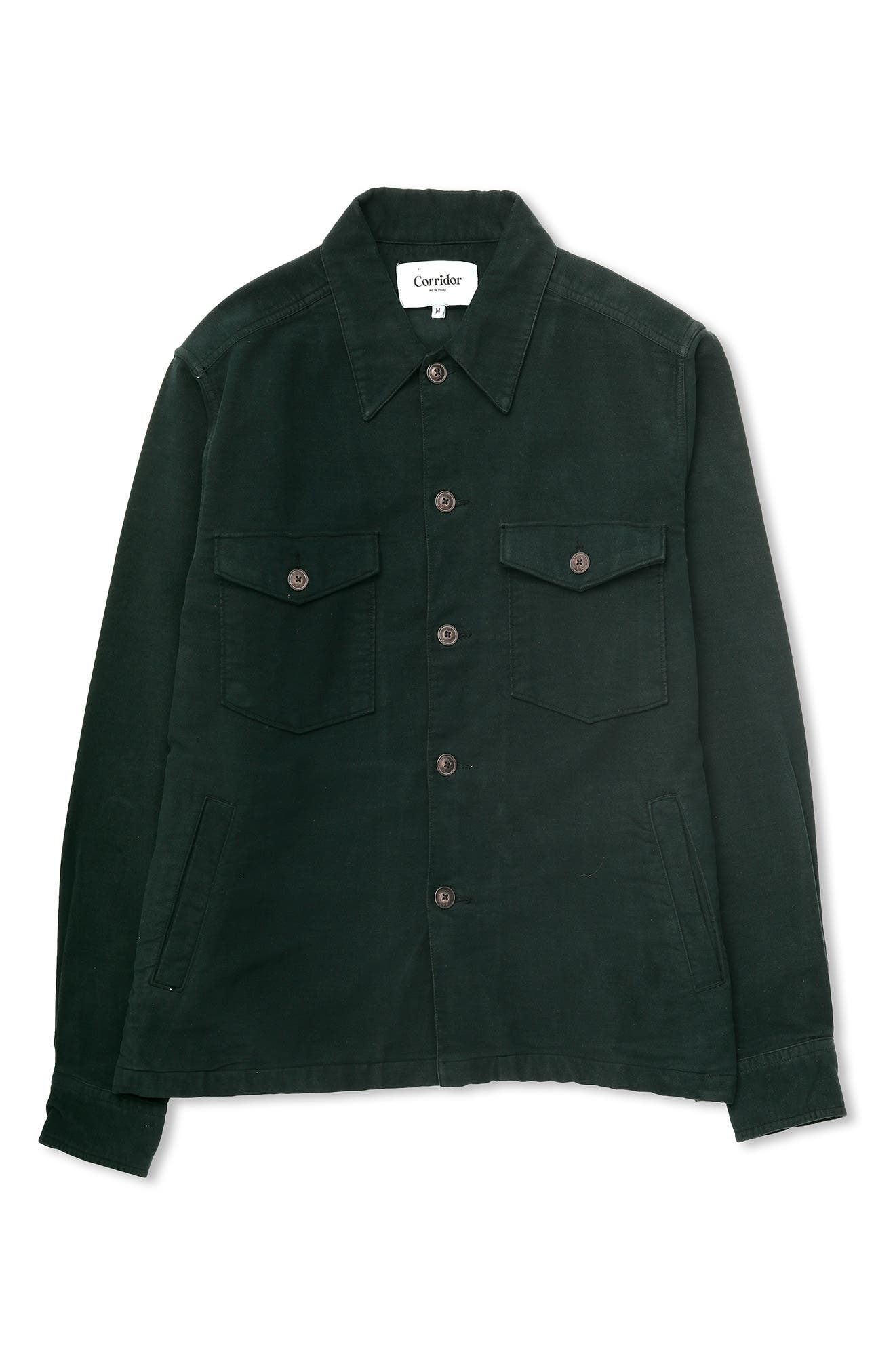 Corridor Cotton Military Jacket in Spruce, Size Medium