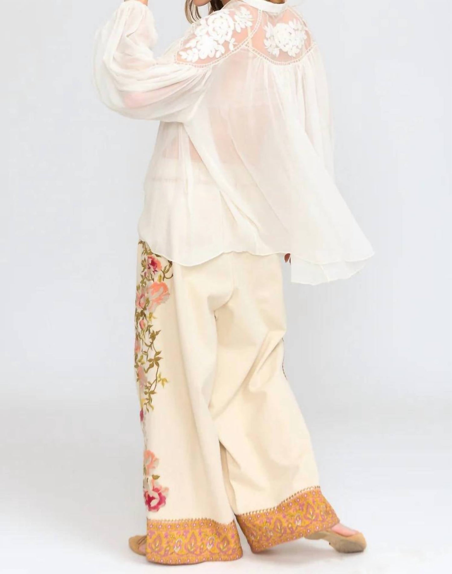 Aratta - Embroidered Chiffon Blouse