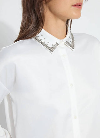 Lysse - Camisa de cetim com contas Aurora