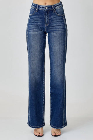 Risen - Calça Jeans Reta Cintura Média