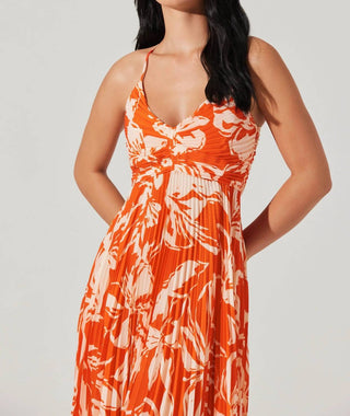 Astr - Blythe Floral Plisse Midi Dress