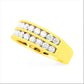 10K Yellow Gold Two-Row Diamond Band Ring (1 Cttw, J-K Color, I1-I2 Clarity) - Size 6