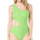 Michael Kors - One Shoulder Side Cutout Swimsuit
