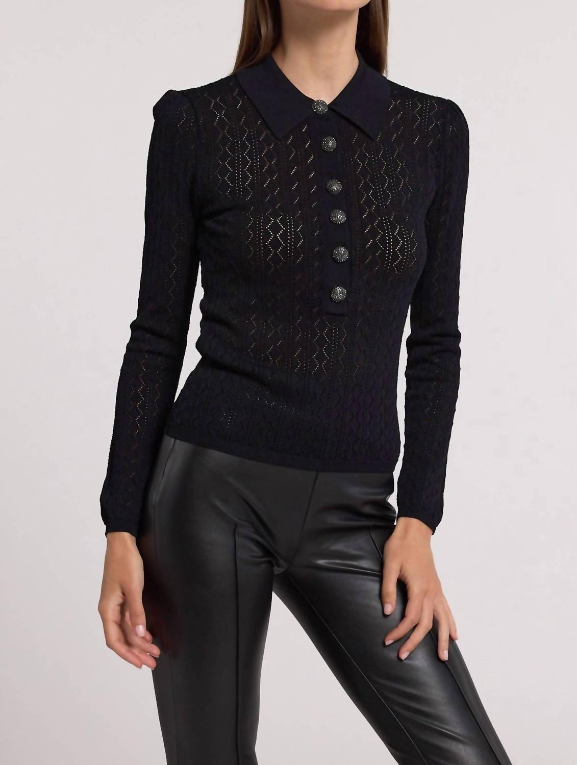 Generation Love - Angelica Pointelle Long Sleeve Sweater