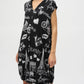 Joseph Ribkoff - Paris Print Cap Sleeve Cocoon Dress