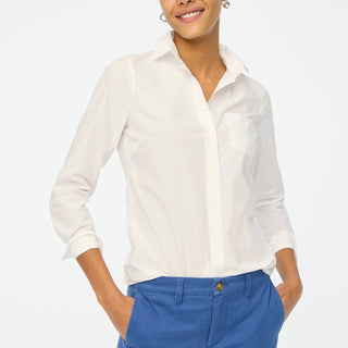 J.Crew - Camisa de popeline de algodão misto com botões e ajuste exclusivo - Petite