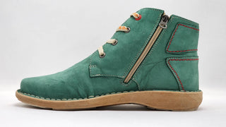 Kcr Group - Botas femininas de couro com zíper estilo antigo