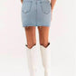 Hidden - Grinded Denim Mini Skirt