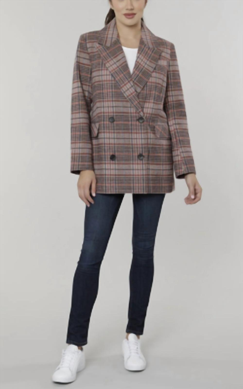 Dolce Cabo - Oversized Plaid Double Breasted Blazer