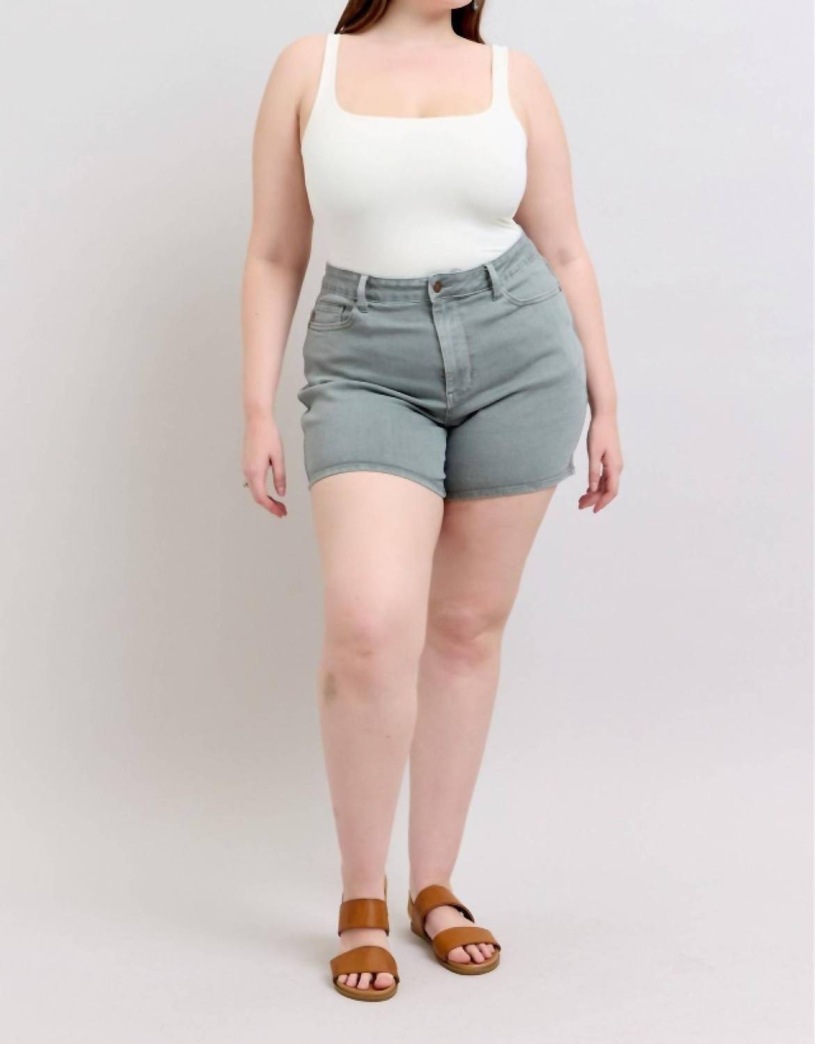 Judy Blue - High Waist Back Pocket Embroidery Denim Short