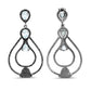 8.81 Carat Genuine Blue Topaz and Black Spinel .925 Sterling Silver Earrings