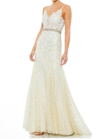 Mac Duggal - Vestido formal com decote profundo e trompete