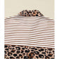 Aapparella - Stripe Leopard Patchwork Maxi Shirt Dress