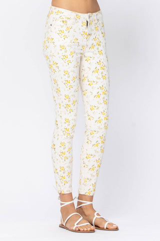 Judy Blue - Calça Jeans Skinny com Estampa Floral