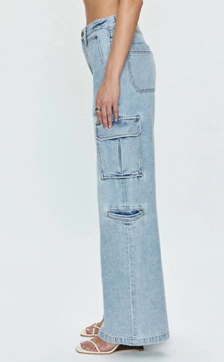 Pistola - Calça Jeans Milo Utility de Cintura Alta e Perna Larga Ultra