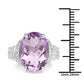 8.98 Carat Genuine Amethyst & White Topaz .925 Sterling Silver Ring