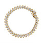 14K Yellow Gold Plated .925 Sterling Silver 1/2 Cttw Round Miracle-Set Diamond S-Curve Tennis Bracelet (I-J Color, I3 Clarity) - 7"